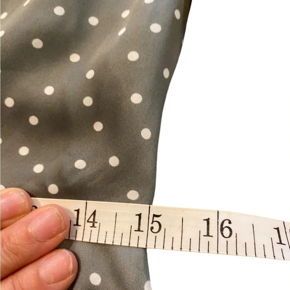 Lulus Spot in My Heart Polka Dot Gray Satin Cowl Neck Mini Dress - Picture 12 of 13